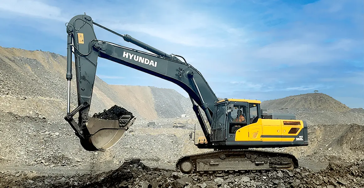 Hyundai excavator on site
