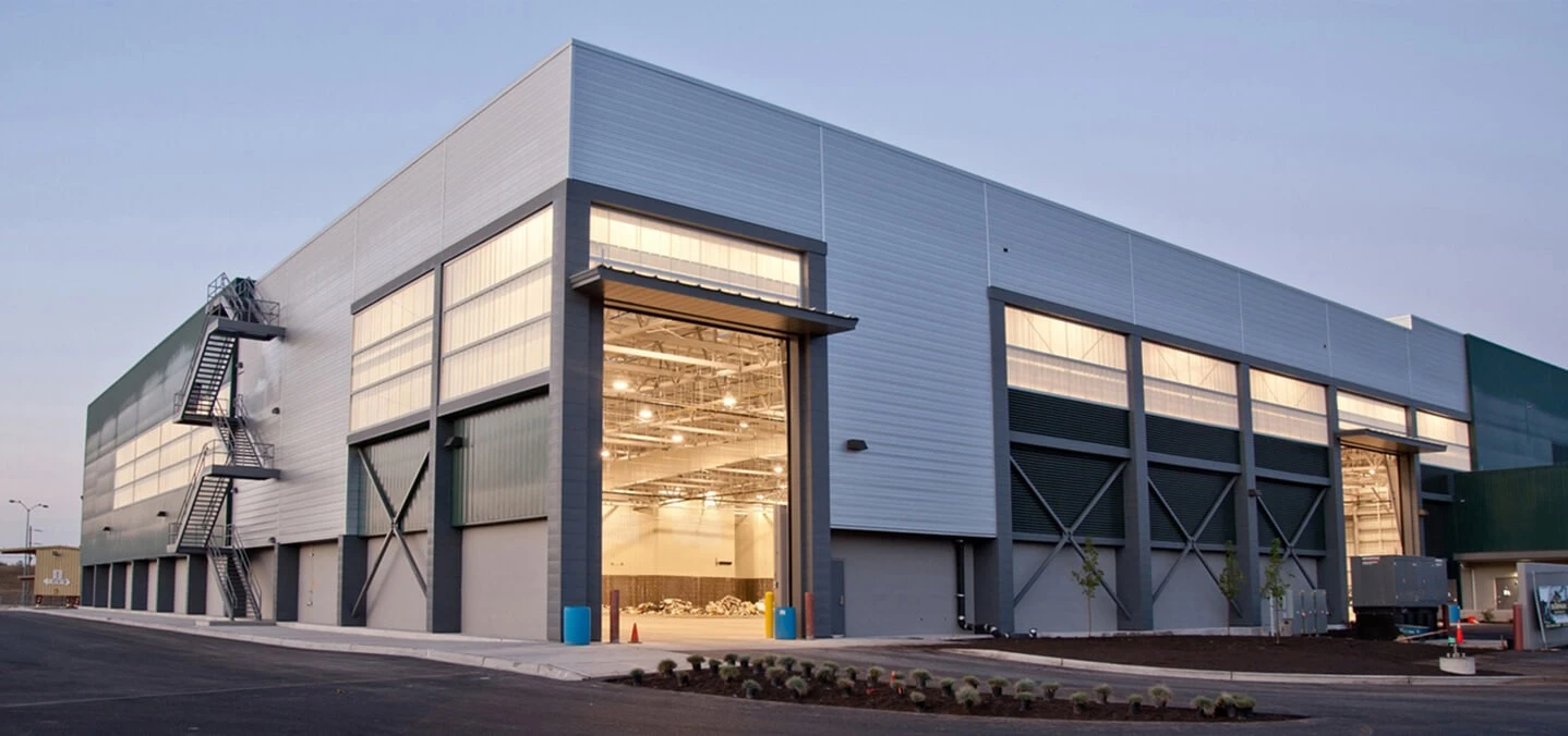 Completed industrial factory shed